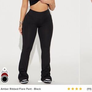 Fashion Nova Ribbed Flare Pants - Black
